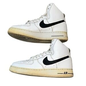 Nike Air Force 1 High Top White Black Retro CK4369-100 Men's Size 9.5‎